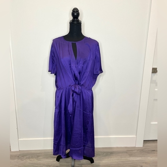 Estelle Matilda Satin Dress In Purple - Picture 1 of 8